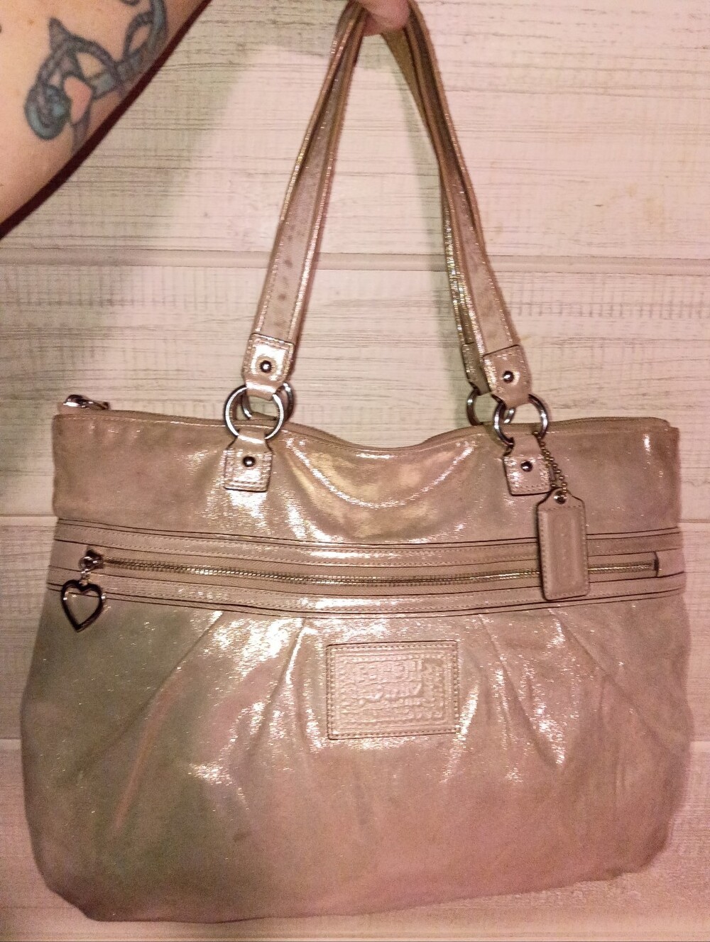 Coach Poppy Metallic Shoulder Bag